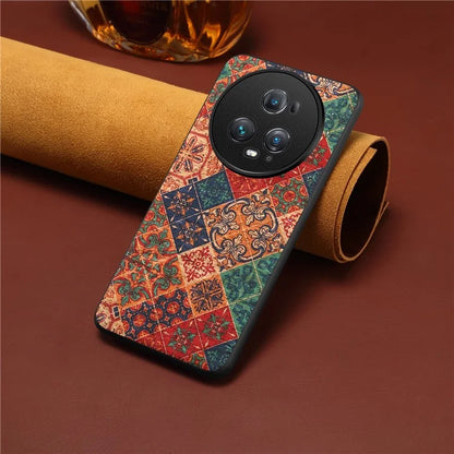 For Honor Magic5 Pro Phone Case PU Leather Flower Series Back Cover