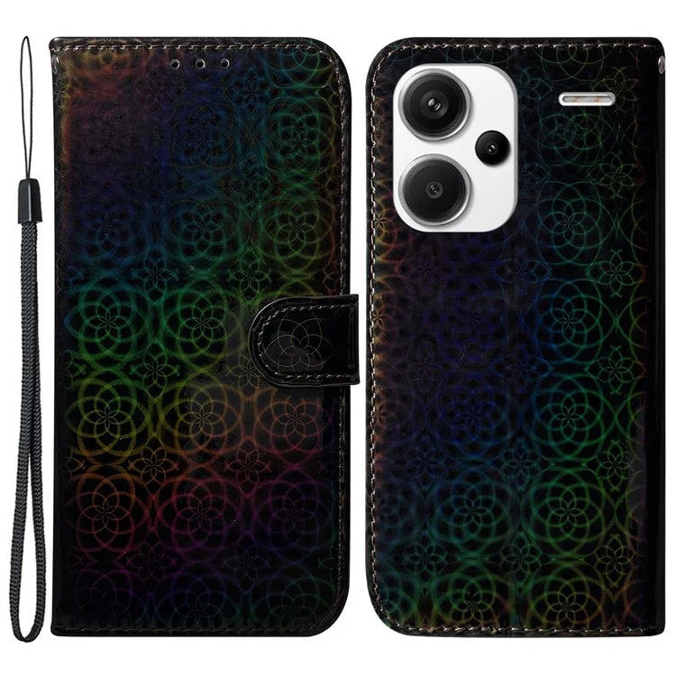 For Xiaomi Redmi Note 13 Pro+ 5G Leather Case Dazzling Flower Phone Cover