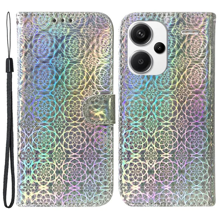 For Xiaomi Redmi Note 13 Pro+ 5G Leather Case Dazzling Flower Phone Cover