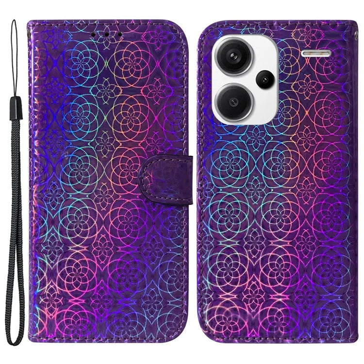 For Xiaomi Redmi Note 13 Pro+ 5G Leather Case Dazzling Flower Phone Cover