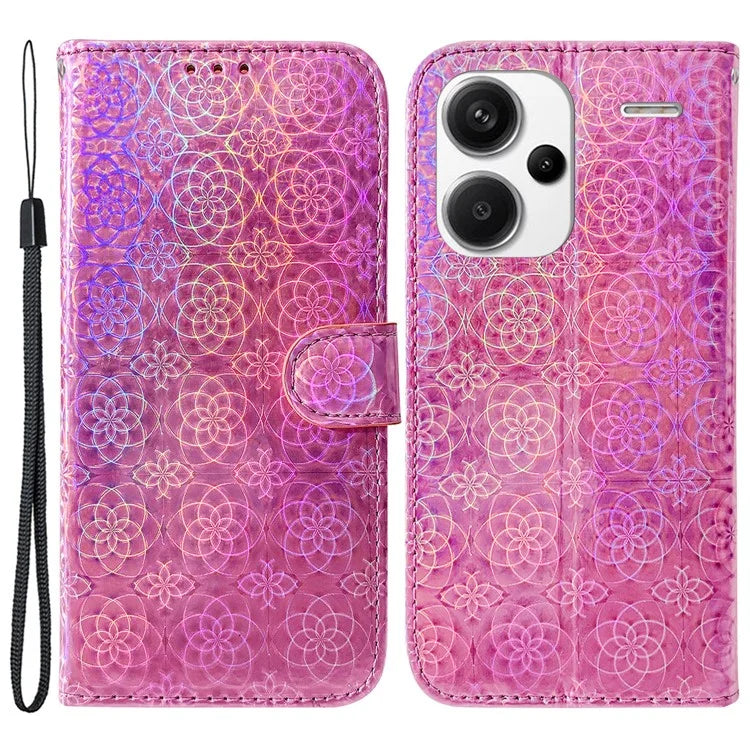 For Xiaomi Redmi Note 13 Pro+ 5G Leather Case Dazzling Flower Phone Cover