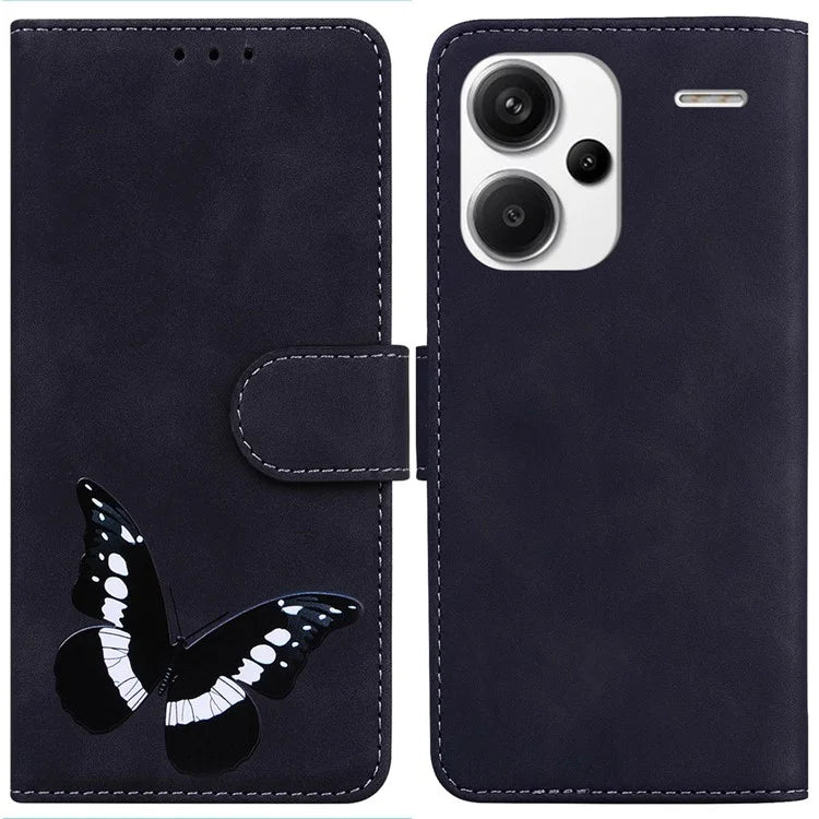 For Xiaomi Redmi Note 13 Pro+ 5G Wallet Case Butterfly Pattern Design PU Leather Phone Cover