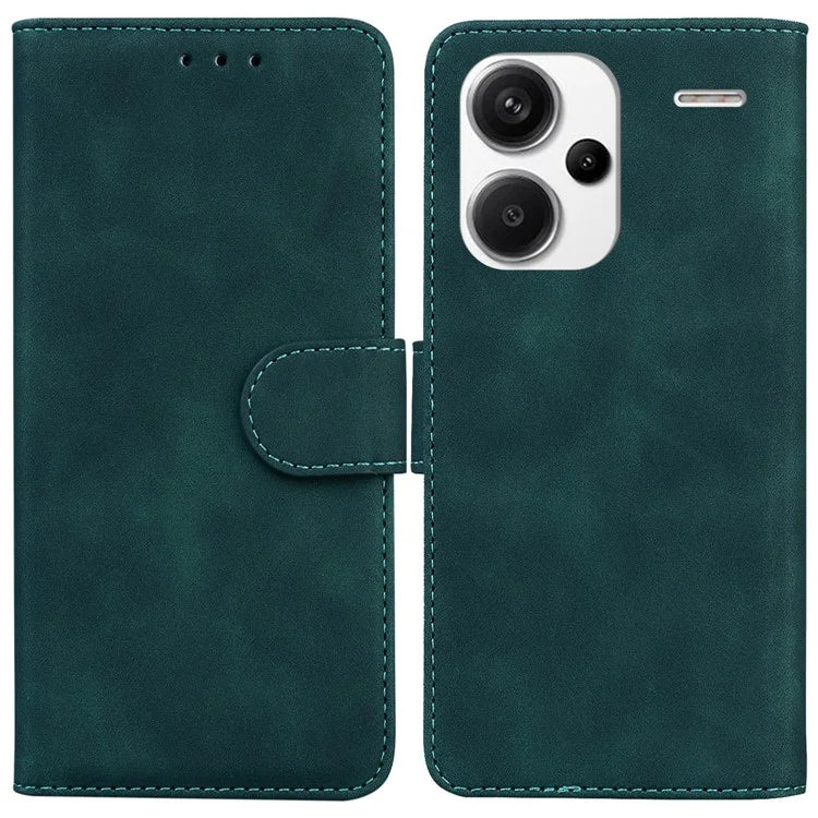 For Xiaomi Redmi Note 13 Pro+ 5G Case Solid Color Leather Phone Cover Stand Card Holder
