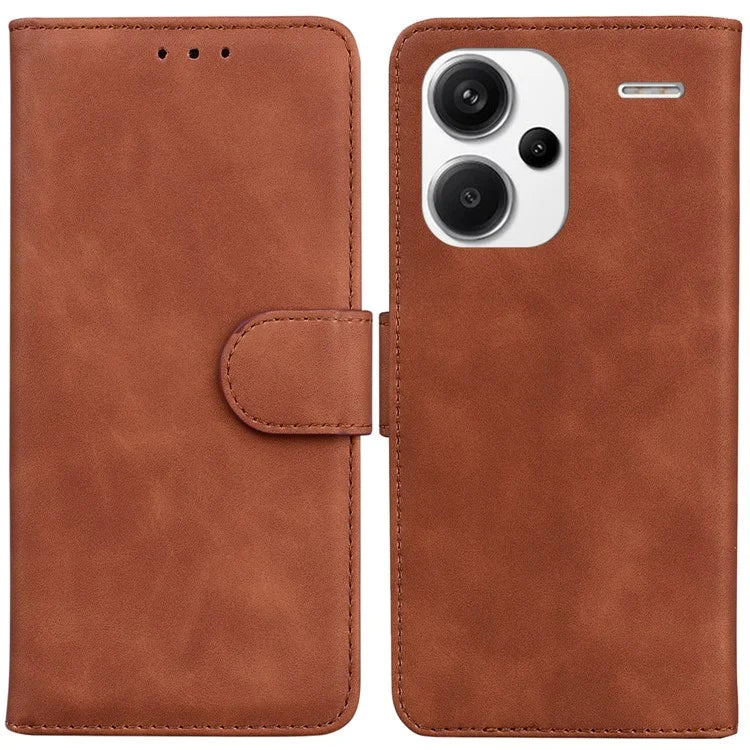 For Xiaomi Redmi Note 13 Pro+ 5G Case Solid Color Leather Phone Cover Stand Card Holder