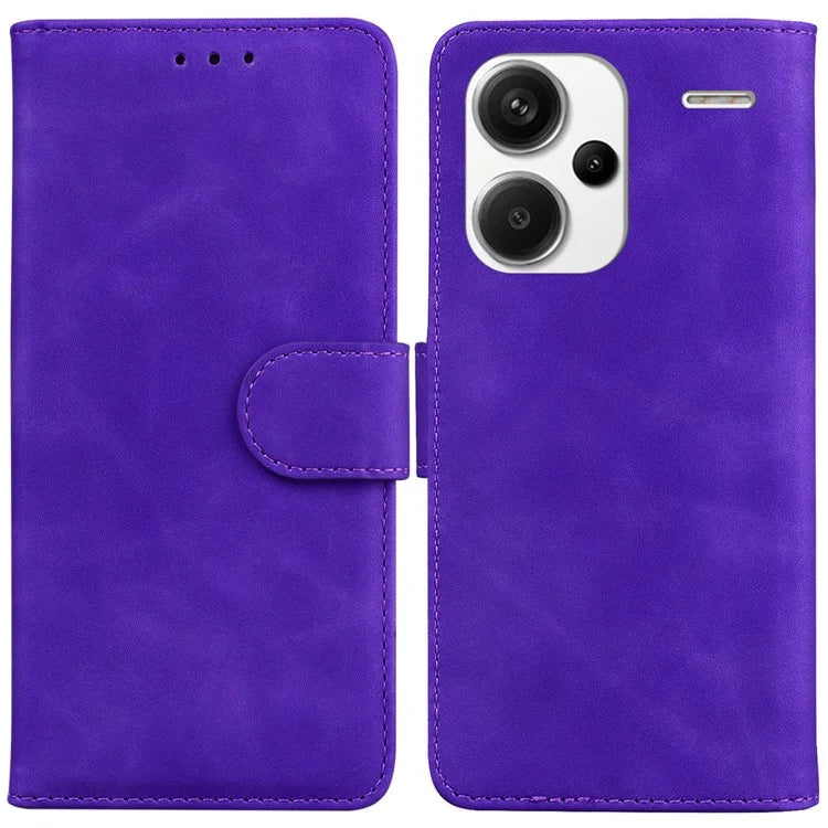 For Xiaomi Redmi Note 13 Pro+ 5G Case Solid Color Leather Phone Cover Stand Card Holder