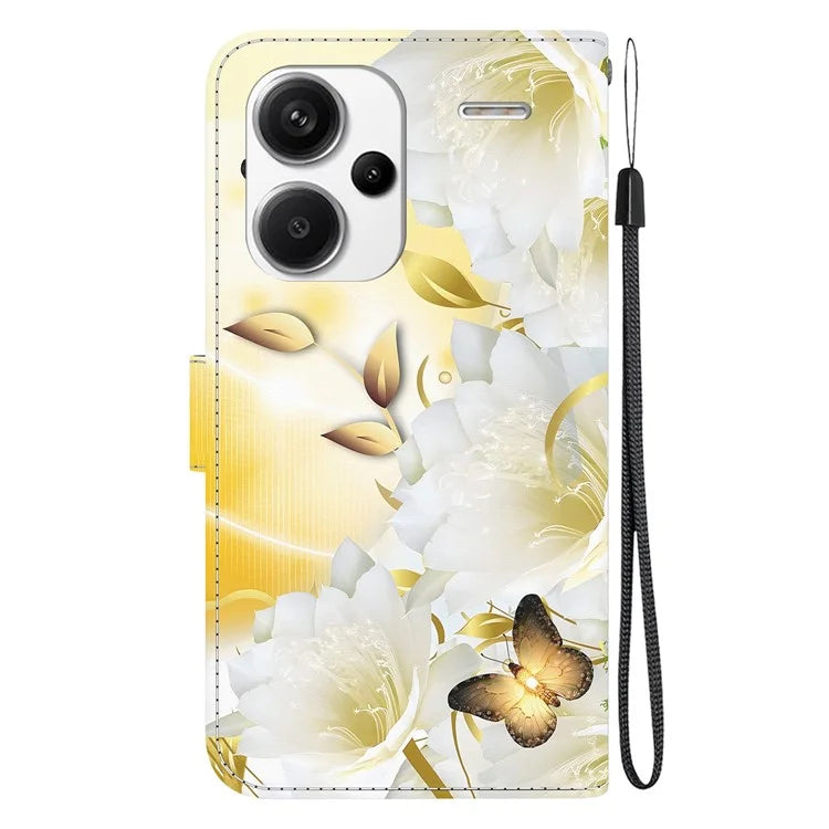 For Xiaomi Redmi Note 13 Pro+ 5G Phone Case Pattern Printing Cover Stand Wrist Strap