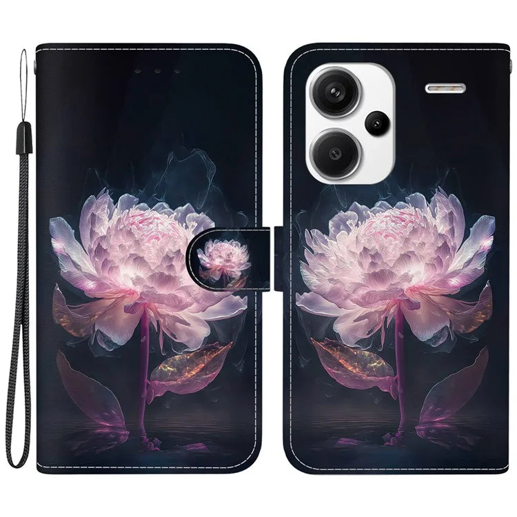 For Xiaomi Redmi Note 13 Pro+ 5G Phone Case Pattern Printing Cover Stand Wrist Strap