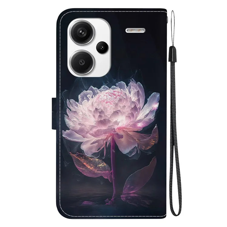 For Xiaomi Redmi Note 13 Pro+ 5G Phone Case Pattern Printing Cover Stand Wrist Strap