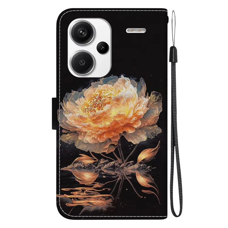 For Xiaomi Redmi Note 13 Pro+ 5G Phone Case Pattern Printing Cover Stand Wrist Strap