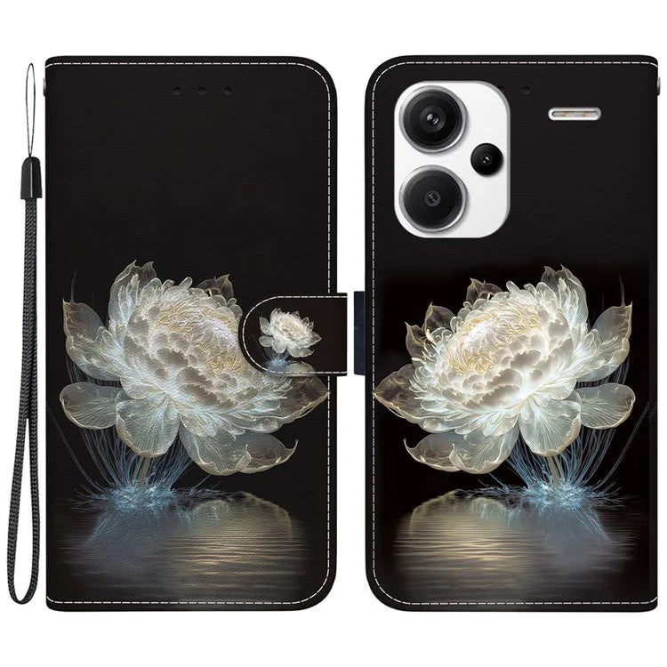 For Xiaomi Redmi Note 13 Pro+ 5G Phone Case Pattern Printing Cover Stand Wrist Strap