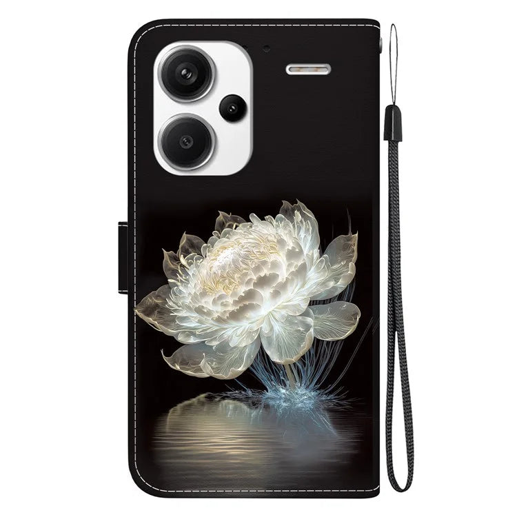For Xiaomi Redmi Note 13 Pro+ 5G Phone Case Pattern Printing Cover Stand Wrist Strap