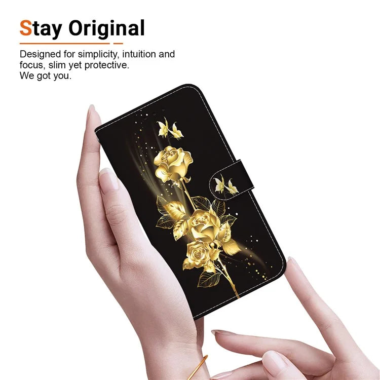 For Xiaomi Redmi Note 13 Pro+ 5G Phone Case Pattern Printing Cover Stand Wrist Strap
