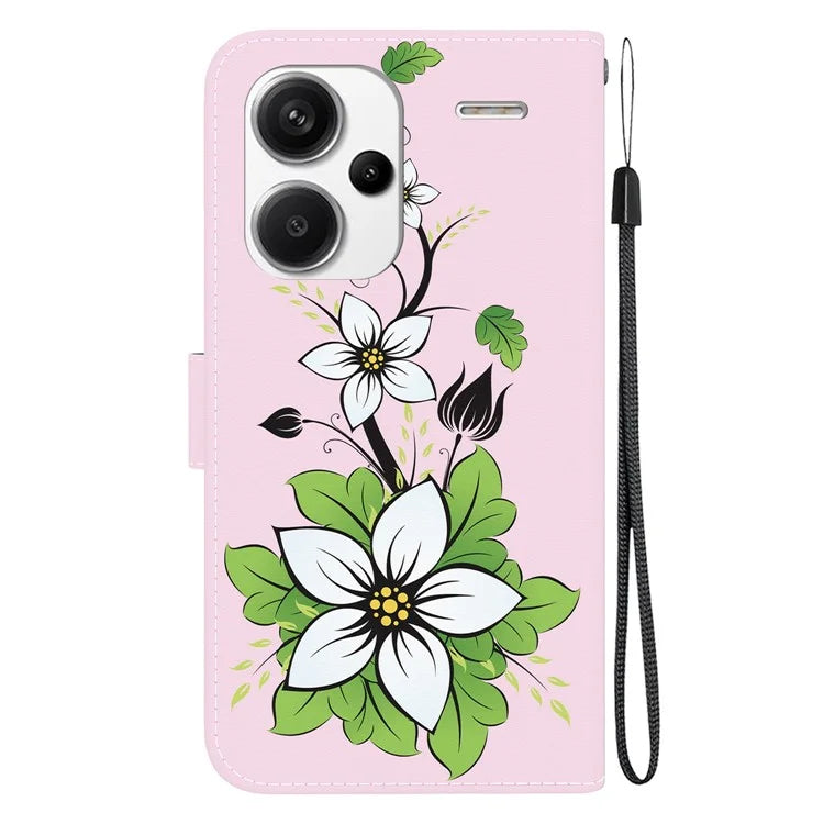 For Xiaomi Redmi Note 13 Pro+ 5G Phone Case Pattern Printing Cover Stand Wrist Strap