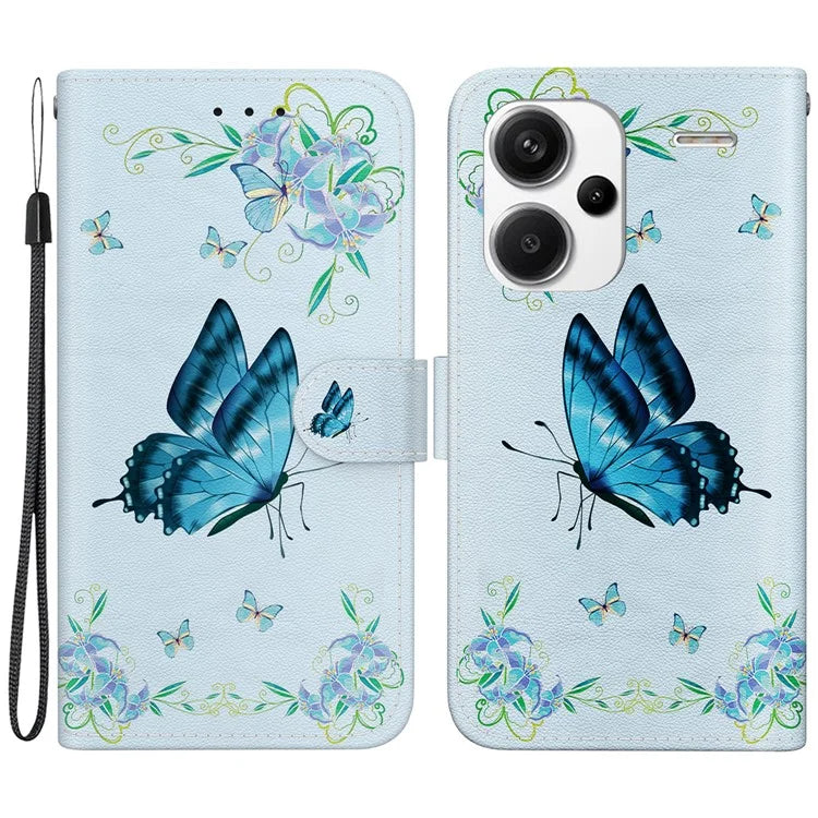 For Xiaomi Redmi Note 13 Pro+ 5G Phone Case Pattern Printing Cover Stand Wrist Strap