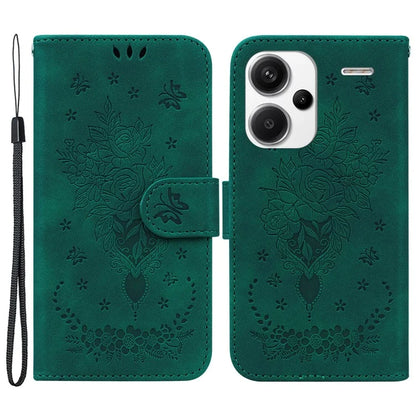 For Xiaomi Redmi Note 13 Pro+ 5G Magnetic Phone Case Rose Butterfly Imprinted Cover