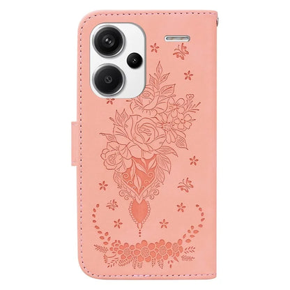For Xiaomi Redmi Note 13 Pro+ 5G Magnetic Phone Case Rose Butterfly Imprinted Cover
