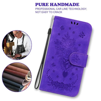 For Xiaomi Redmi Note 13 Pro+ 5G Magnetic Phone Case Rose Butterfly Imprinted Cover