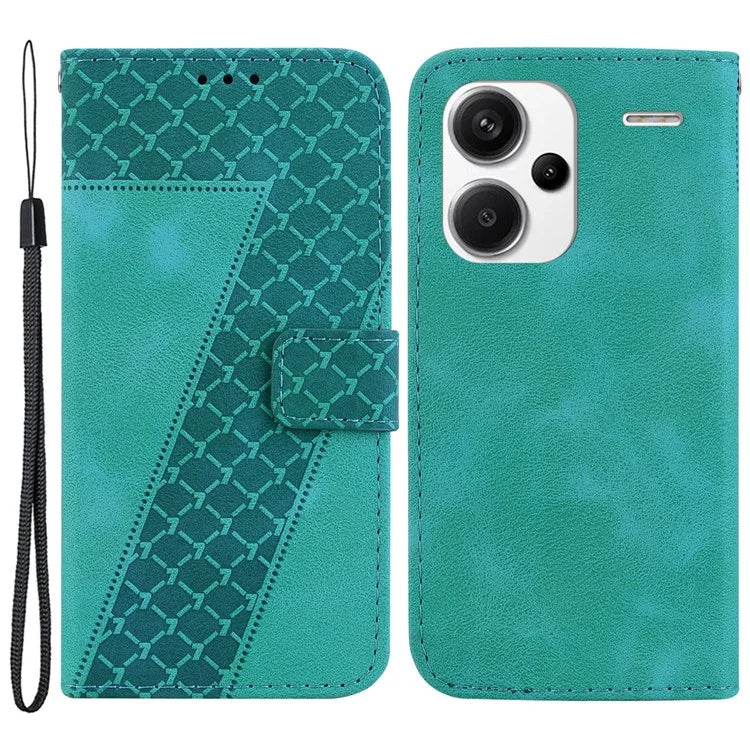 For Xiaomi Redmi Note 13 Pro+ 5G Flip Phone Case Leather Wallet Cover 7-Shape Pattern