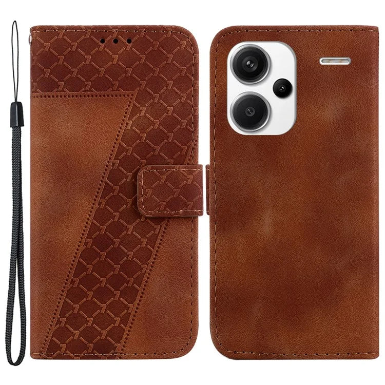 For Xiaomi Redmi Note 13 Pro+ 5G Flip Phone Case Leather Wallet Cover 7-Shape Pattern