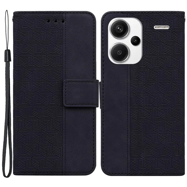 For Xiaomi Redmi Note 13 Pro+ 5G Wallet Case Geometry Pattern PU Leather Phone Cover