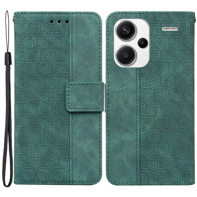 For Xiaomi Redmi Note 13 Pro+ 5G Wallet Case Geometry Pattern PU Leather Phone Cover