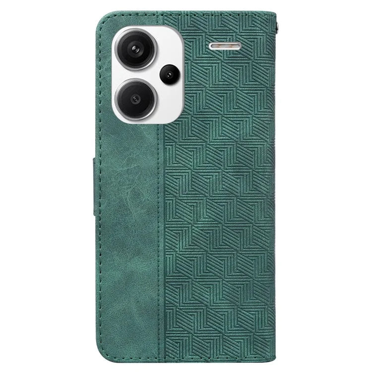 For Xiaomi Redmi Note 13 Pro+ 5G Wallet Case Geometry Pattern PU Leather Phone Cover