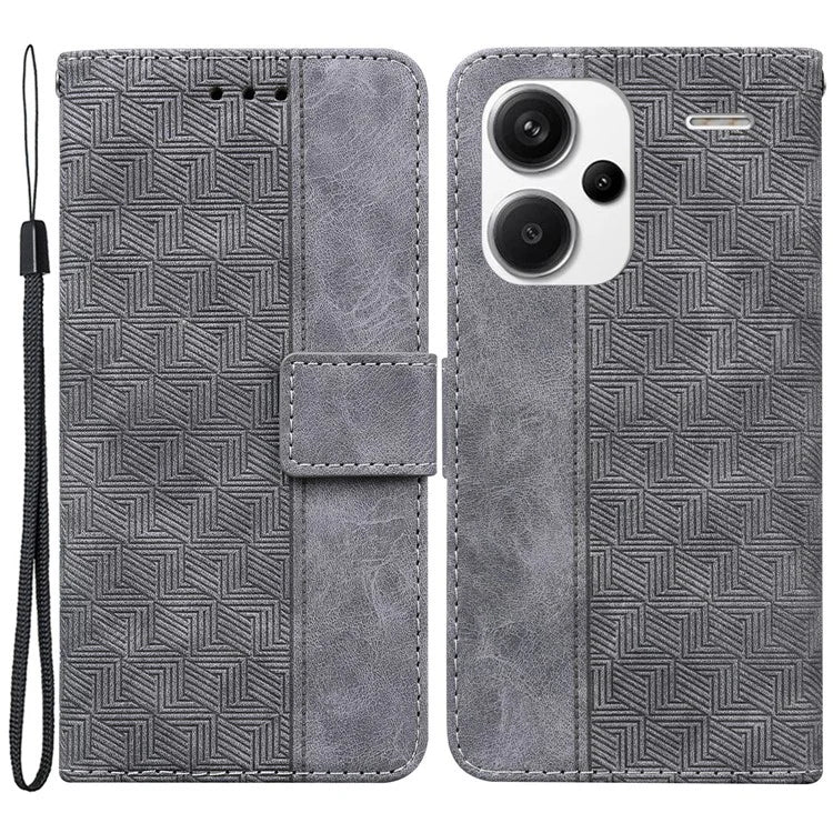 For Xiaomi Redmi Note 13 Pro+ 5G Wallet Case Geometry Pattern PU Leather Phone Cover