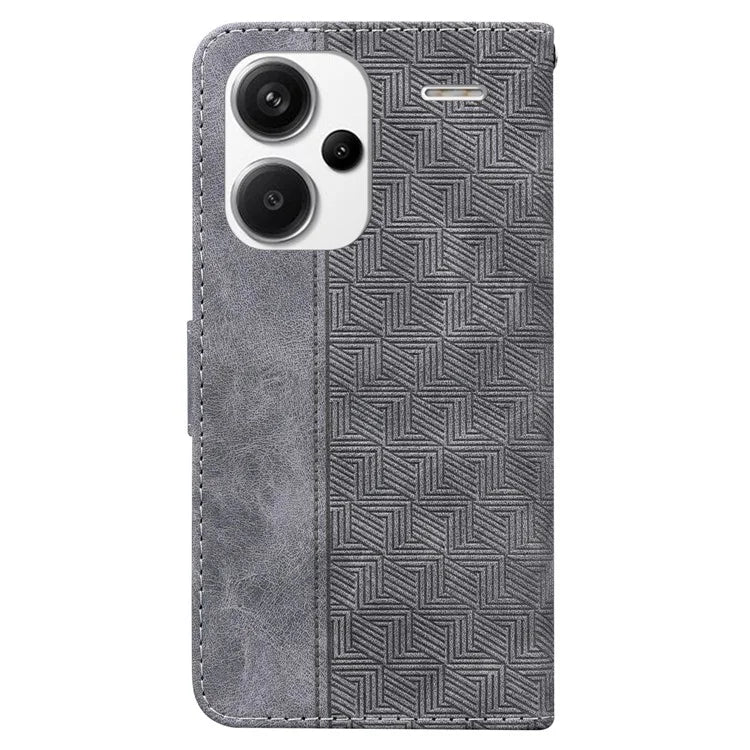 For Xiaomi Redmi Note 13 Pro+ 5G Wallet Case Geometry Pattern PU Leather Phone Cover