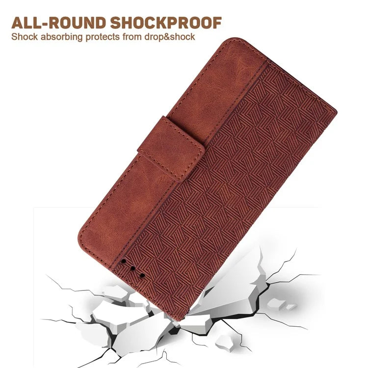 For Xiaomi Redmi Note 13 Pro+ 5G Wallet Case Geometry Pattern PU Leather Phone Cover