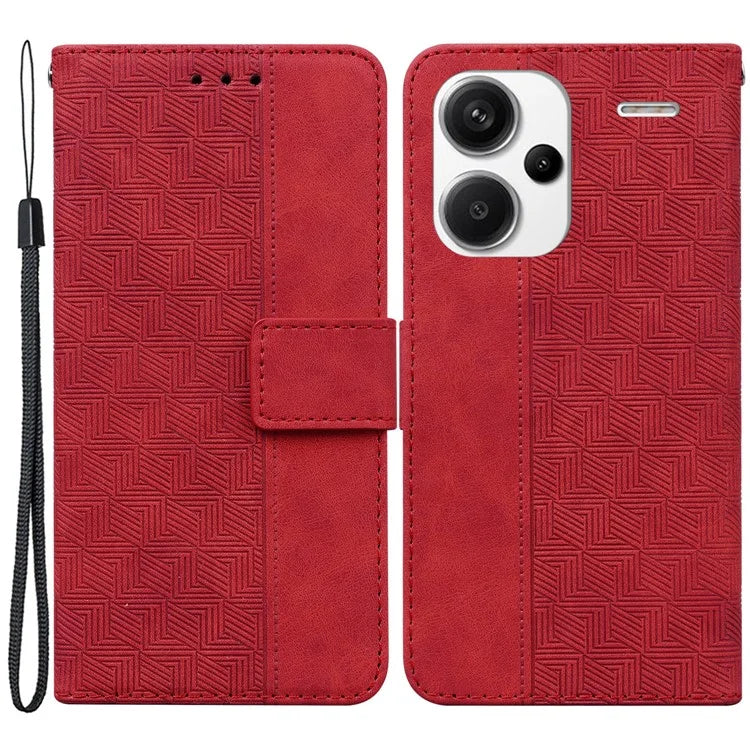 For Xiaomi Redmi Note 13 Pro+ 5G Wallet Case Geometry Pattern PU Leather Phone Cover