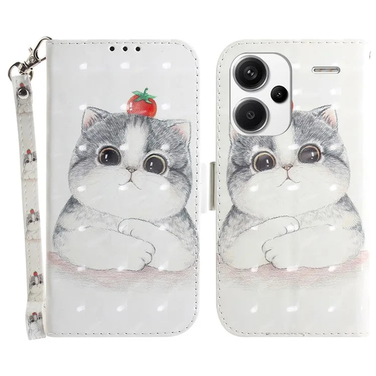 For Xiaomi Redmi Note 13 Pro+ 5G Case 3D Pattern Leather Wallet Phone Cover Handbag