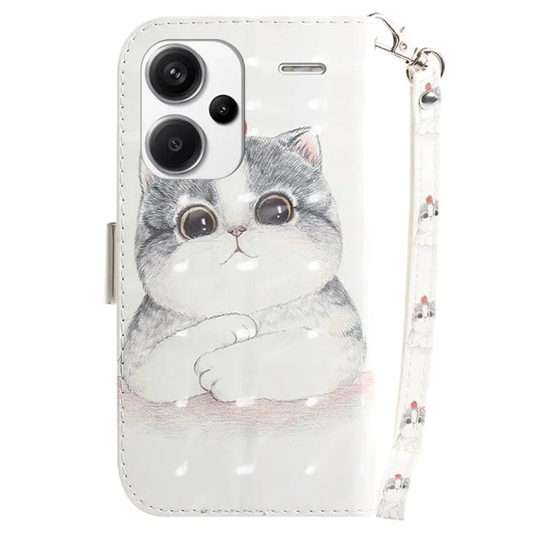For Xiaomi Redmi Note 13 Pro+ 5G Case 3D Pattern Leather Wallet Phone Cover Handbag