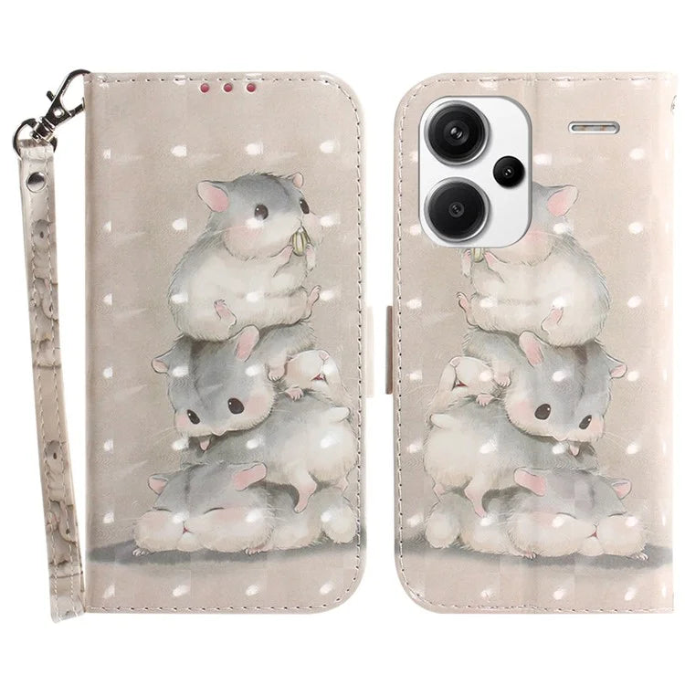 For Xiaomi Redmi Note 13 Pro+ 5G Case 3D Pattern Leather Wallet Phone Cover Handbag
