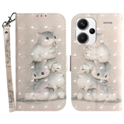 For Xiaomi Redmi Note 13 Pro+ 5G Case 3D Pattern Leather Wallet Phone Cover Handbag
