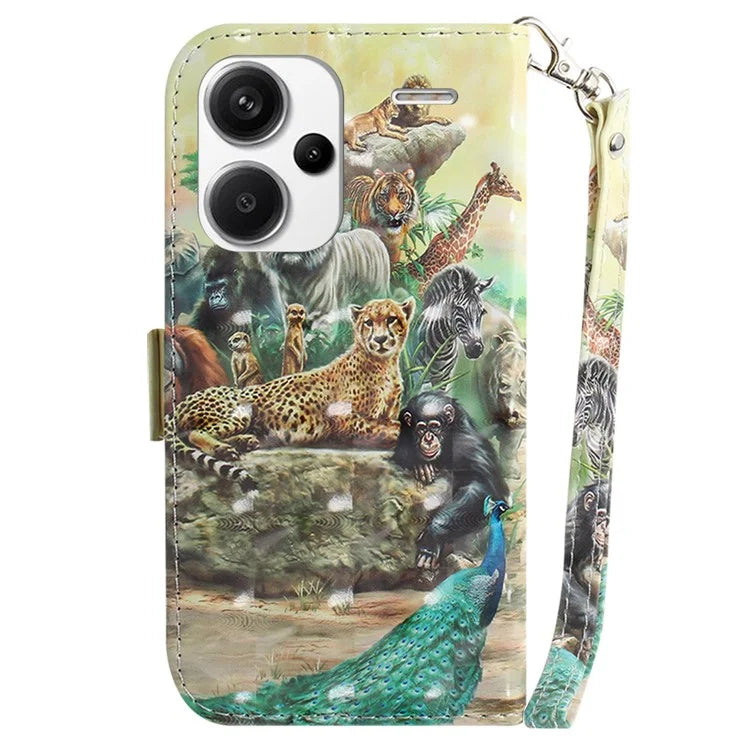 For Xiaomi Redmi Note 13 Pro+ 5G Case 3D Pattern Leather Wallet Phone Cover Handbag
