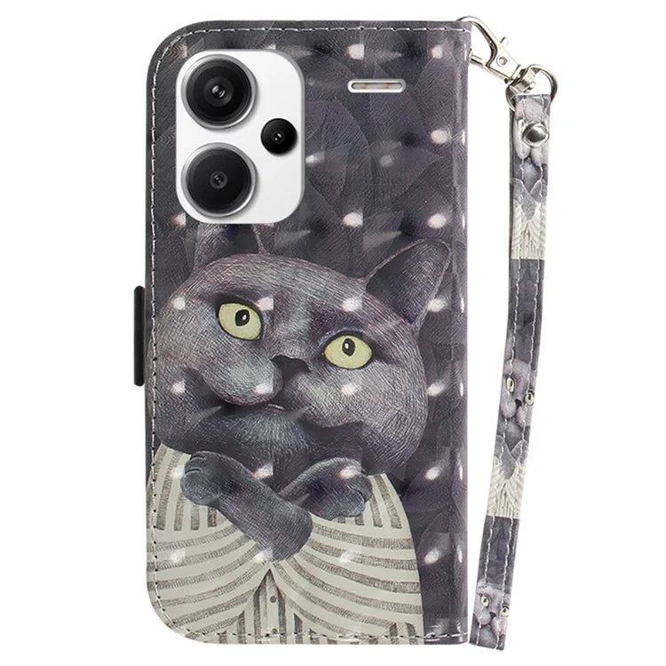 For Xiaomi Redmi Note 13 Pro+ 5G Case 3D Pattern Leather Wallet Phone Cover Handbag