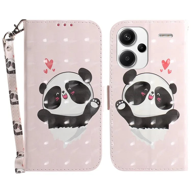 For Xiaomi Redmi Note 13 Pro+ 5G Case 3D Pattern Leather Wallet Phone Cover Handbag