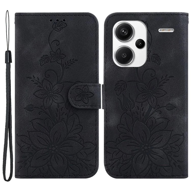 For Xiaomi Redmi Note 13 Pro+ 5G Wallet Case Flower Magnetic Leather Folio Phone Cover