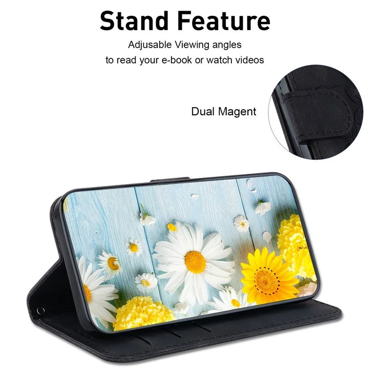 For Xiaomi Redmi Note 13 Pro+ 5G Wallet Case Flower Magnetic Leather Folio Phone Cover