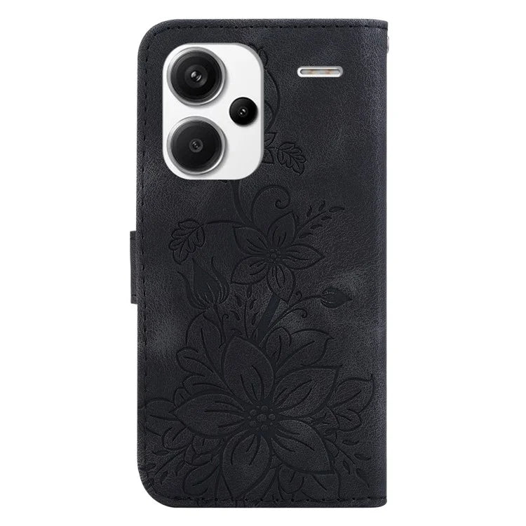 For Xiaomi Redmi Note 13 Pro+ 5G Wallet Case Flower Magnetic Leather Folio Phone Cover