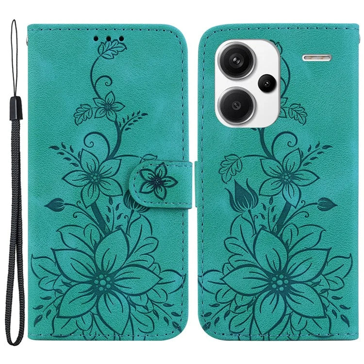 For Xiaomi Redmi Note 13 Pro+ 5G Wallet Case Flower Magnetic Leather Folio Phone Cover