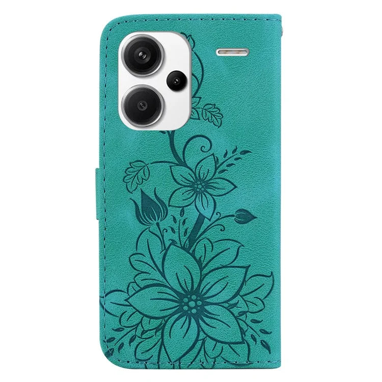For Xiaomi Redmi Note 13 Pro+ 5G Wallet Case Flower Magnetic Leather Folio Phone Cover