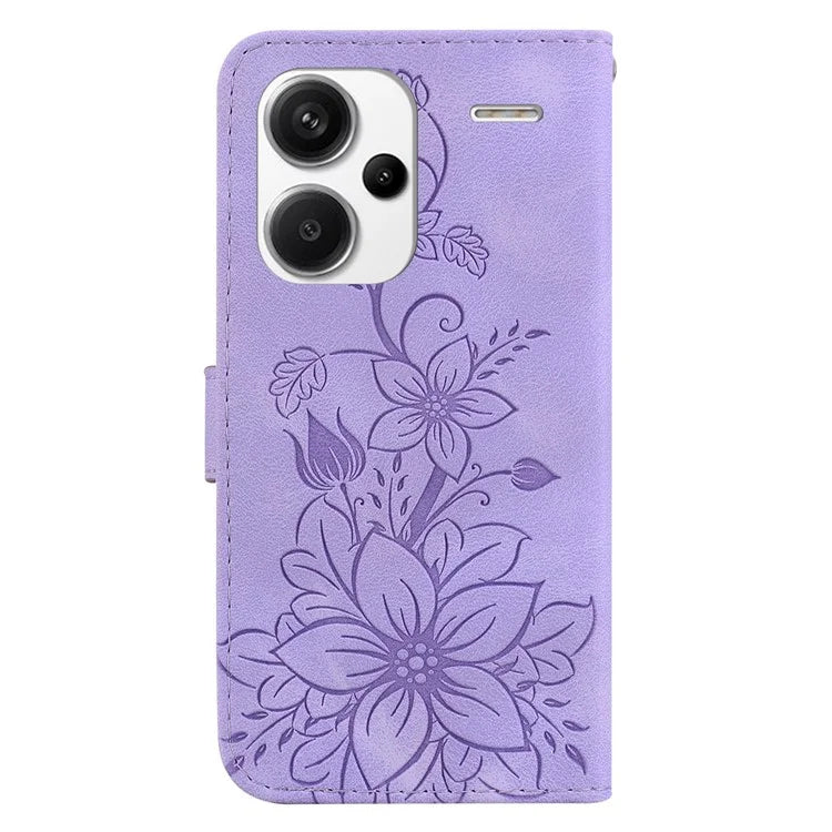For Xiaomi Redmi Note 13 Pro+ 5G Wallet Case Flower Magnetic Leather Folio Phone Cover