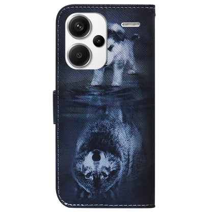 For Xiaomi Redmi Note 13 Pro+ 5G Flip Phone Cover Pattern Print Wallet Case and Wolf