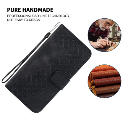 For Xiaomi Redmi Note 13 Pro 5G / Poco X6 5G Stand Card Slots Case 7-Shape Pattern PU Leather Phone Cover