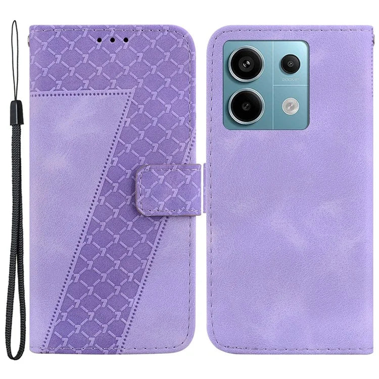 For Xiaomi Redmi Note 13 Pro 5G / Poco X6 5G Stand Card Slots Case 7-Shape Pattern PU Leather Phone Cover