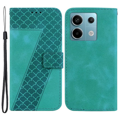 For Xiaomi Redmi Note 13 Pro 5G / Poco X6 5G Stand Card Slots Case 7-Shape Pattern PU Leather Phone Cover