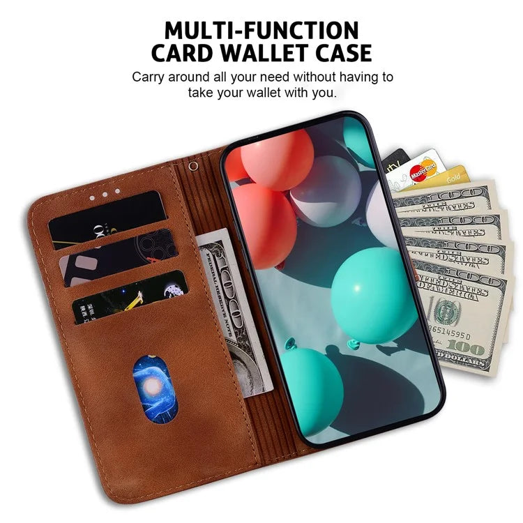 For Xiaomi Redmi Note 13 Pro 5G / Poco X6 5G Stand Card Slots Case 7-Shape Pattern PU Leather Phone Cover
