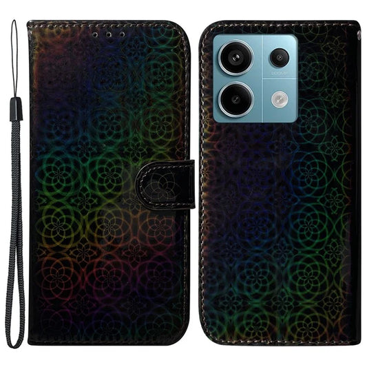 For Xiaomi Redmi Note 13 Pro 5G / Poco X6 5G Magnetic Case Dazzling Flower Phone Wallet Cover