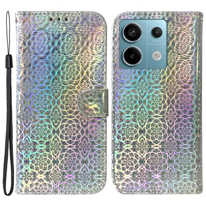 For Xiaomi Redmi Note 13 Pro 5G / Poco X6 5G Magnetic Case Dazzling Flower Phone Wallet Cover